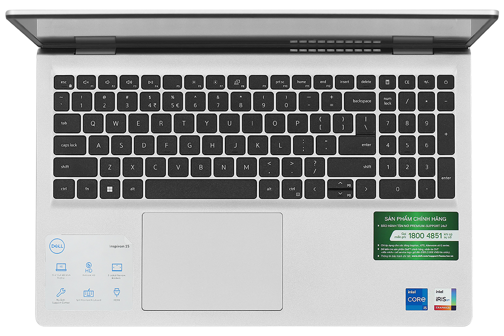 Laptop Dell Inspiron 15 3520 - N5I5052W1 (i5 1235U, 16GB, 512GB, Full HD 120Hz, OfficeHS, Win11) Màu Bạc