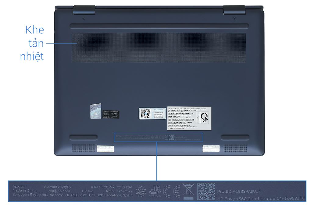 Laptop HP Envy X360 14 fc0083TU Ultra 7 155U/32GB/1TB/Touch/Pen/Win11 (A19BSPA) Màu Xanh