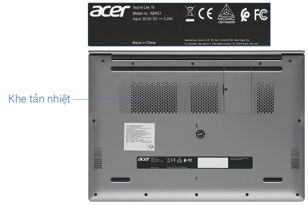 Laptop Acer Aspire Lite AL16 51P 596H - NX.KWZSV.002 (i5 1235U, 8GB, 512GB, WUXGA, Win11) - 13