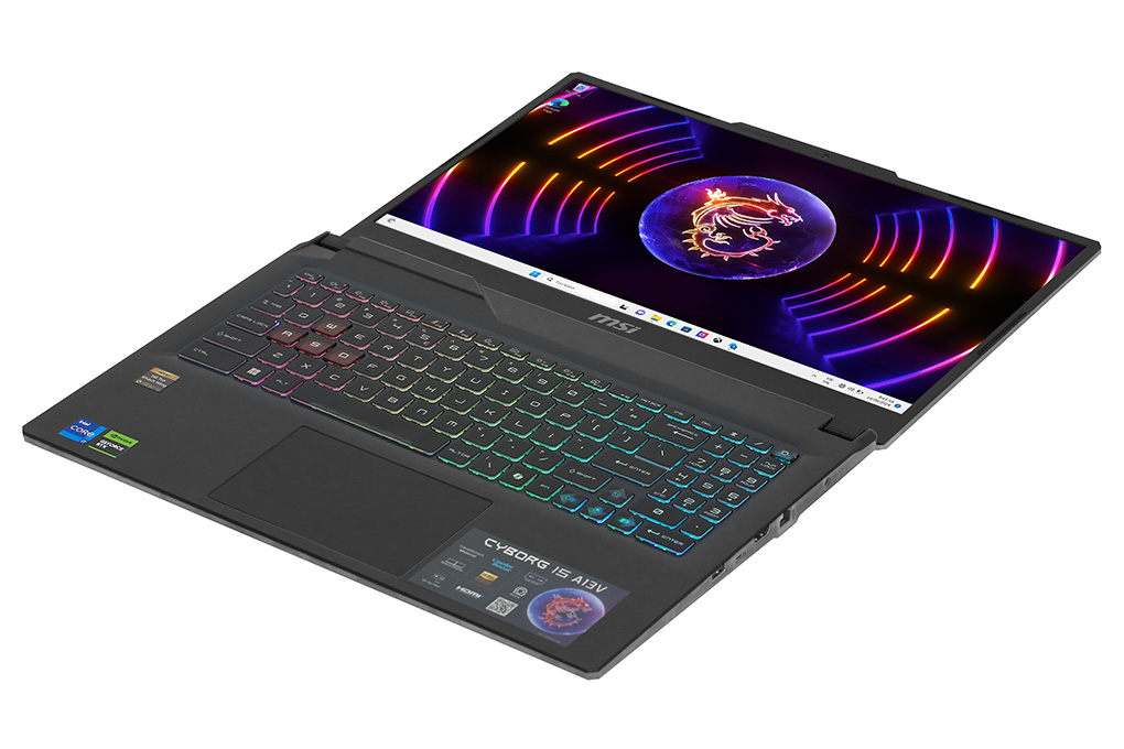 Laptop MSI Gaming Cyborg 15 A13VEK - 1423VN (i7 13620H, 16GB, 512GB, RTX 4050 6GB, Full HD 144Hz, Win11) Màu Đen