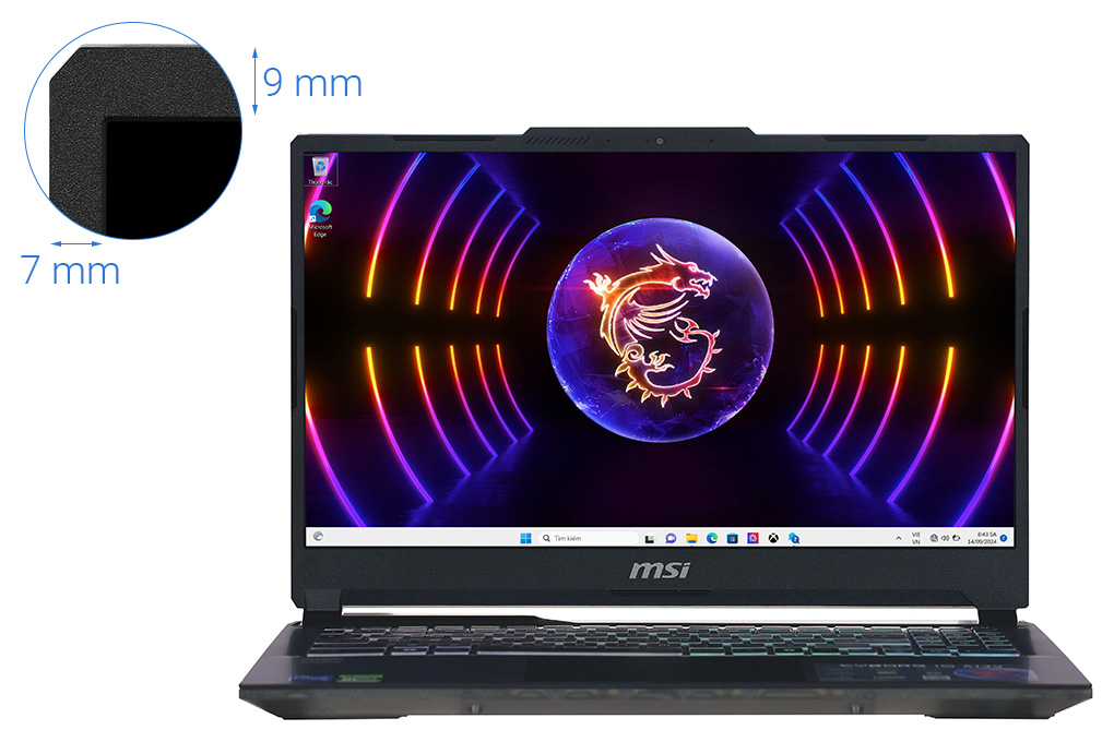 Laptop MSI Gaming Cyborg 15 A13VEK - 1423VN (i7 13620H, 16GB, 512GB, RTX 4050 6GB, Full HD 144Hz, Win11) Màu Đen