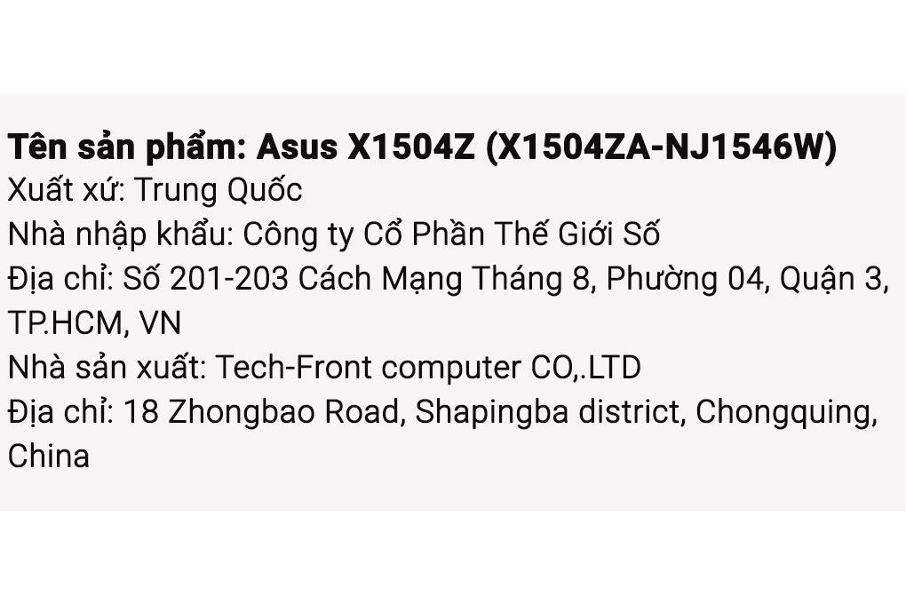 Laptop Asus Vivobook 15 X1504ZA - NJ1546W (i5 1235U, 16GB, 512GB, Full HD, Win11) Màu Xanh Dương