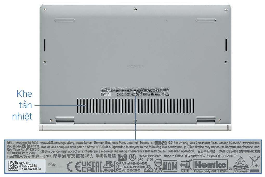 Laptop Dell Inspiron 15 3530 - 71043885 (i5 1334U, 16GB, 512GB, Full HD 120Hz, OfficeHS, KYHD, Win11) - 12