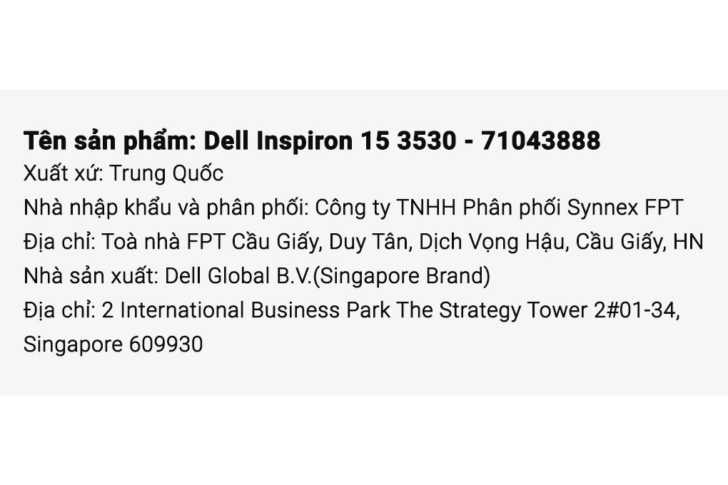 Laptop Dell Inspiron 15 3530 - 71043888 (i7 1355U, 16GB, 512GB, Full HD 120Hz, OfficeHS, Win11) Màu Bạc