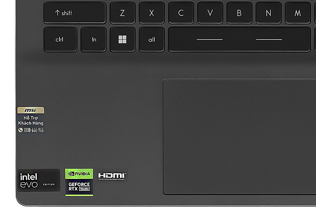 Laptop MSI Prestige 14 AI Studio C1VEG - 056VN (Ultra 7 155H, 32GB, 1TB, RTX 4050 6GB, 2.8K, Win11) Màu Xám