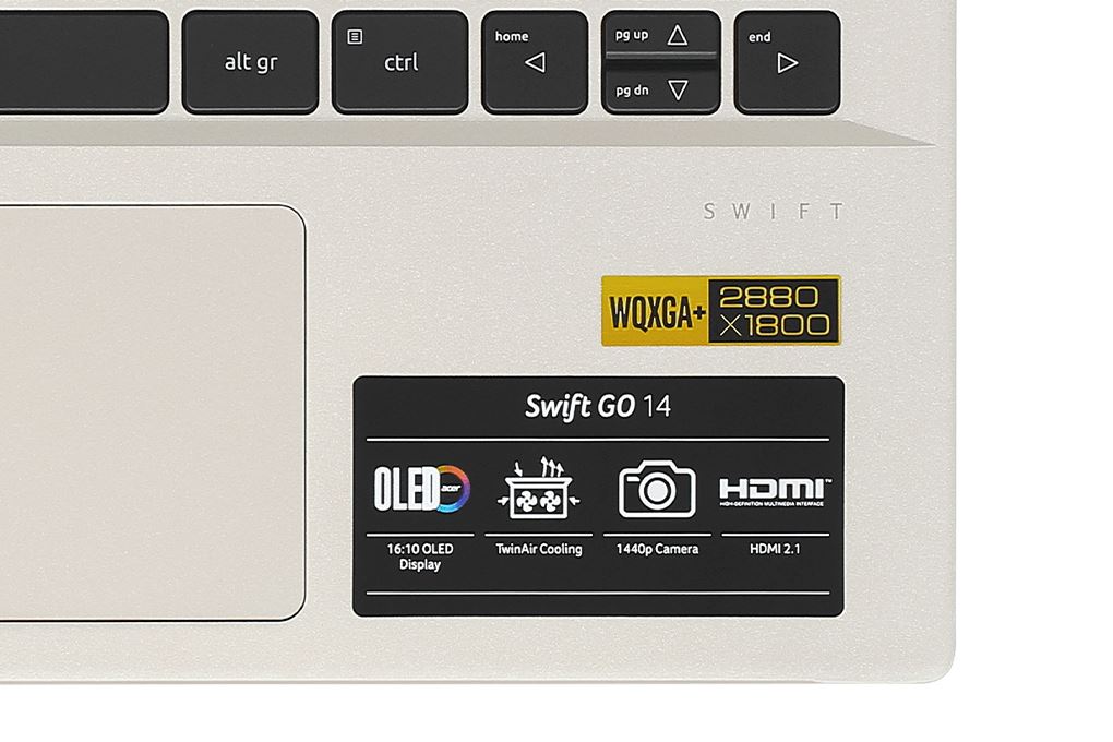 Laptop Acer Swift Go SFG14 71 513F i5 13500H/16GB/512GB/OfficeHS/Win11 (NX.KPZSV.003) Màu Vàng