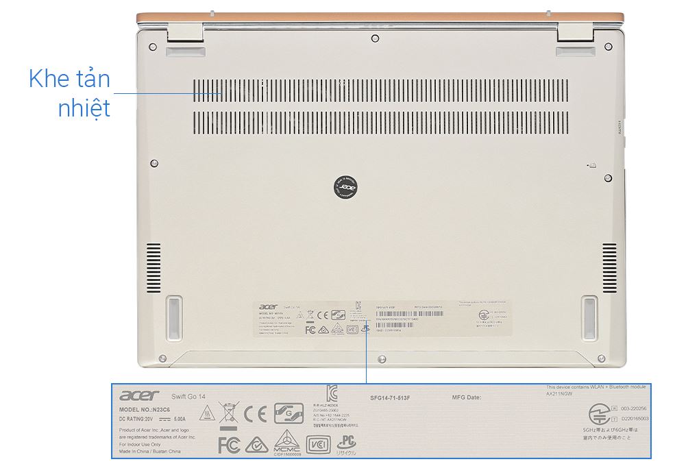 Laptop Acer Swift Go SFG14 71 513F i5 13500H/16GB/512GB/OfficeHS/Win11 (NX.KPZSV.003) Màu Vàng