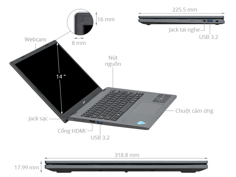 Acer Aspire 5 A514 56P 742F i7 1355U/16GB/512GB/Win11 (NX.KHRSV.005)