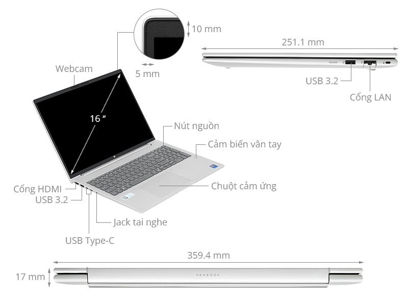 HP Probook 460 G11 Ultra 5 125U/16GB/512GB/Win11 (A74BTPT)
