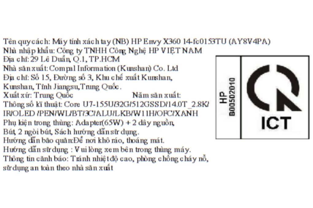 Laptop HP Envy X360 14 fc0153TU - AY8V4PA (Ultra 7 155U, 32GB, 512GB, 2.8K OLED, Cảm ứng, Win11) - 9