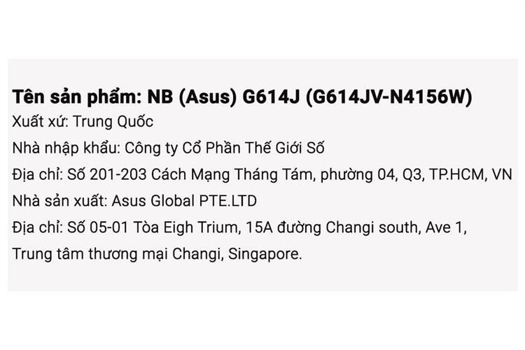 Laptop Asus Gaming ROG Strix G16 G614JV - N4156W (i7 13650HX, 16GB, 512GB, RTX 4060 8GB, WQXGA 240Hz, Win11) Màu Xám