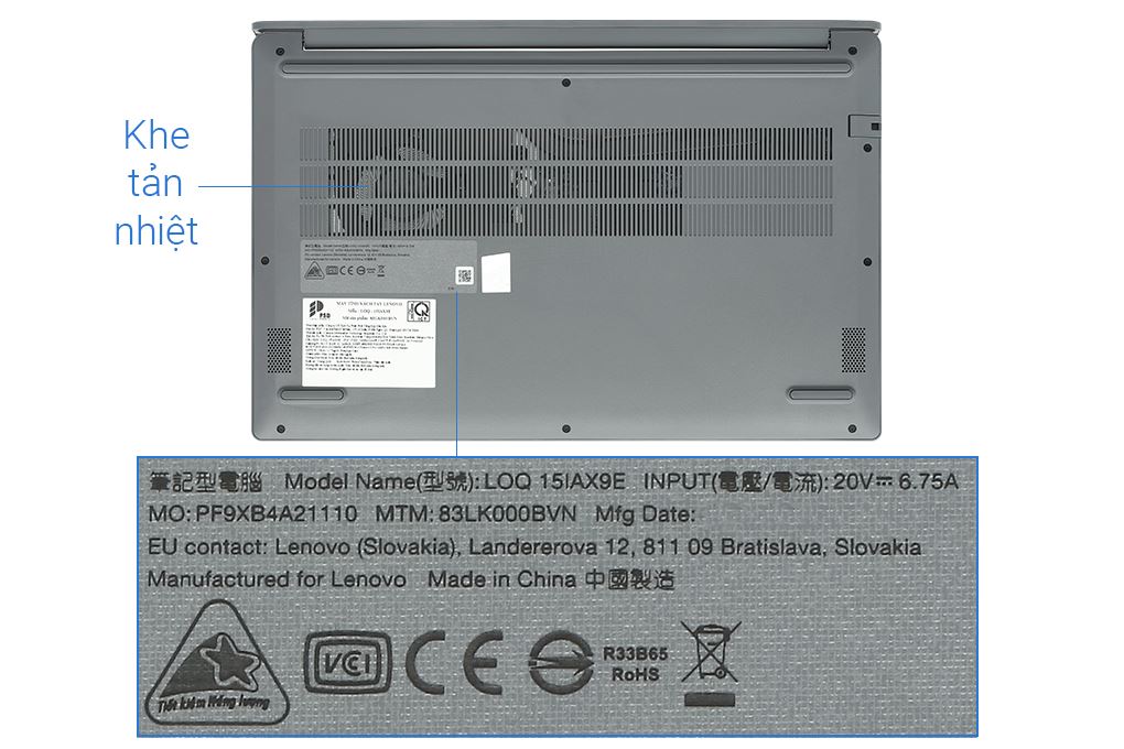 Laptop Lenovo Gaming LOQ 15IAX9E - 83LK000BVN (i5 12450HX, 16GB, 512GB, RTX 2050 4GB, Full HD 144Hz, Win11) Màu Xám