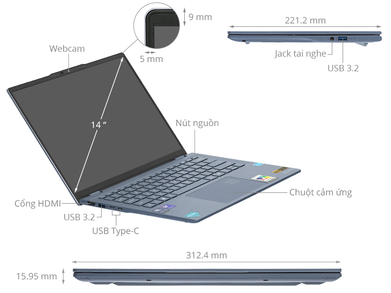 Acer Swift AI SF14 51 53P9 - NX.J2KSV.002 (Ultra 5 226V, 16GB, 1TB, 2.8K OLED 90Hz, Win11)