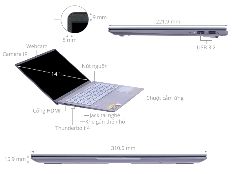 Asus Vivobook S14 S5406SA - PP060WS (Ultra 5 226V, 16GB, 512GB, 2.8K OLED 120Hz, OfficeHS, Win11)
