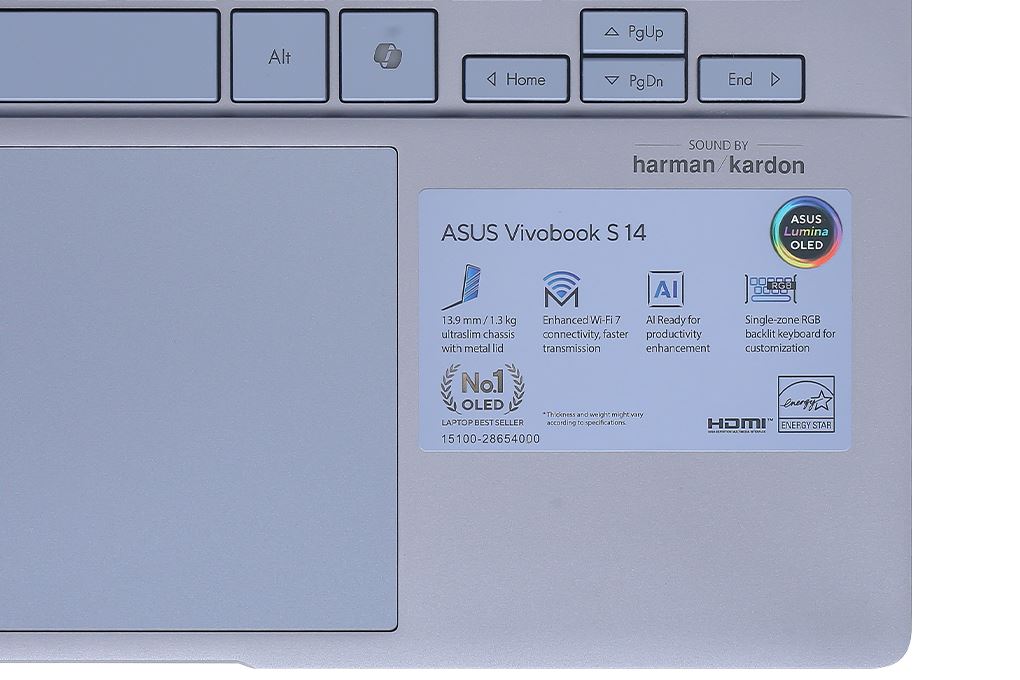 Laptop Asus Vivobook S14 S5406SA - PP060WS (Ultra 5 226V, 16GB, 512GB, 2.8K OLED 120Hz, OfficeHS, Win11) - 12