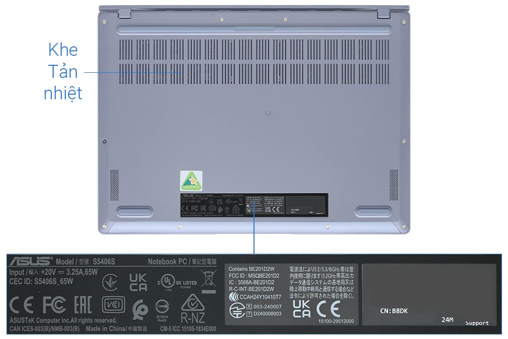 Laptop Asus Vivobook S14 S5406SA - PP060WS (Ultra 5 226V, 16GB, 512GB, 2.8K OLED 120Hz, OfficeHS, Win11) - 13