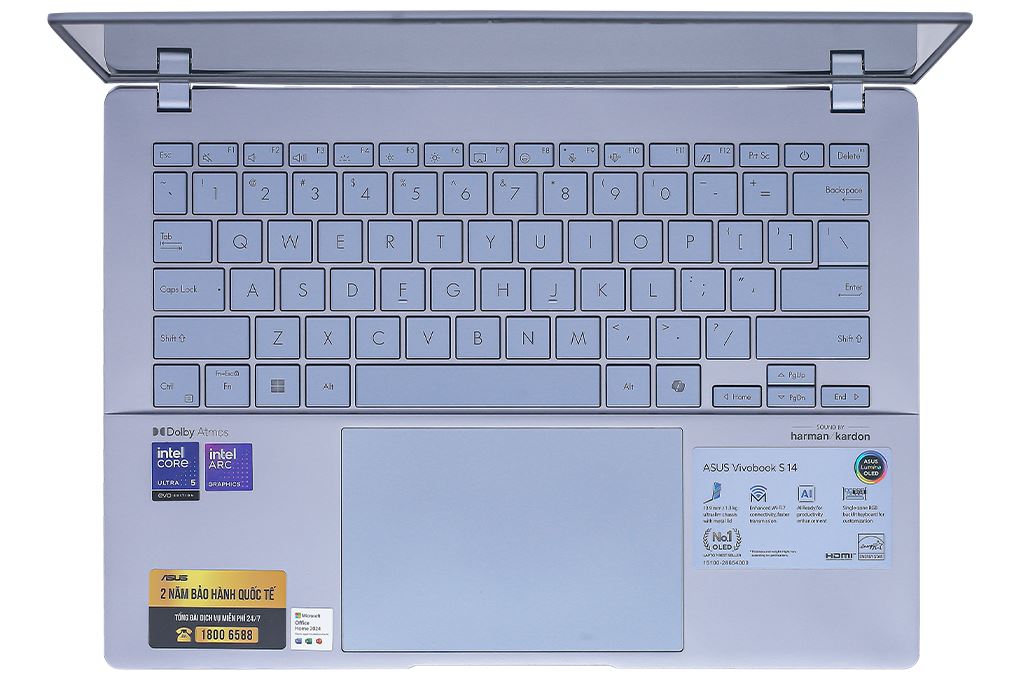 Laptop Asus Vivobook S14 S5406SA - PP060WS (Ultra 5 226V, 16GB, 512GB, 2.8K OLED 120Hz, OfficeHS, Win11) - 4