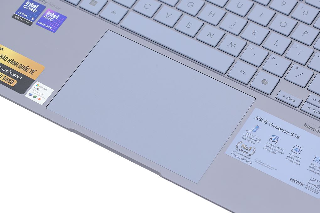 Laptop Asus Vivobook S14 S5406SA - PP060WS (Ultra 5 226V, 16GB, 512GB, 2.8K OLED 120Hz, OfficeHS, Win11) - 9