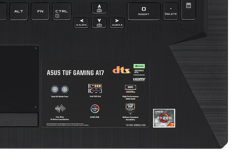 Laptop Asus TUF Gaming A17 FA706NFR - HX025W (R7 7435HS, 16GB, 512GB, RTX 2050 4GB, Full HD 144Hz, Win11) - 11