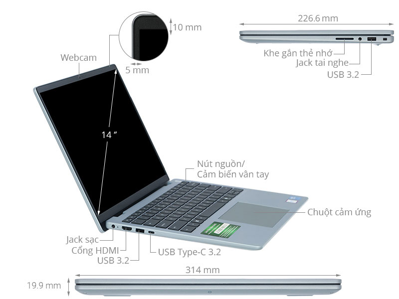 Dell Inspiron 14 5440 - NDY5V1 (i5 1334U, 16GB, 512GB, Full HD+, OfficeHS, Win11)