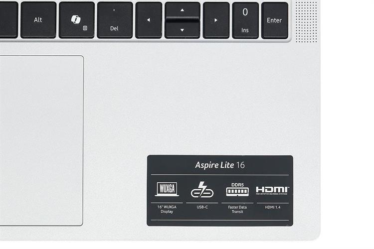 Laptop Acer Aspire Lite 16 G2 AL16 52P 76DU - NX.J2SSV.005 (i7 1355U, 16GB, 512GB, Full HD+, Win11) Màu Bạc