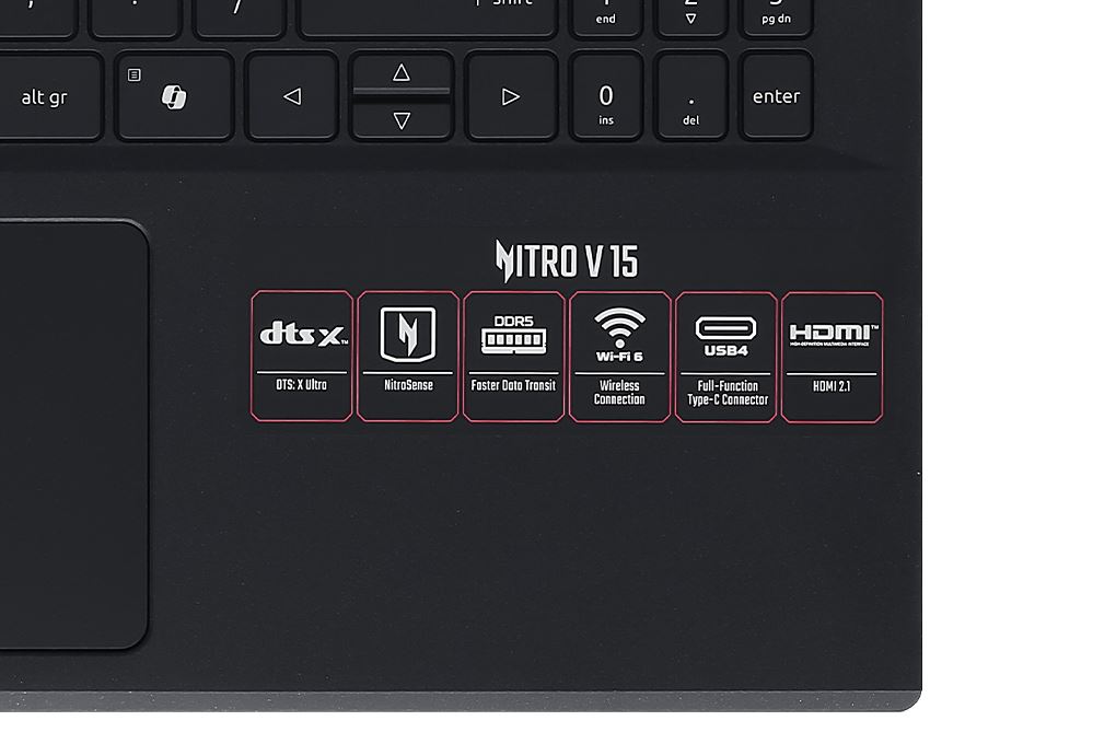 Laptop Acer Gaming Nitro V 15 ANV15 41 R1JY - NH.QPFSV.001 (R5 6600H, 16GB, 512GB, RTX 3050 6GB, Full HD 165Hz, Win11) Màu Đen