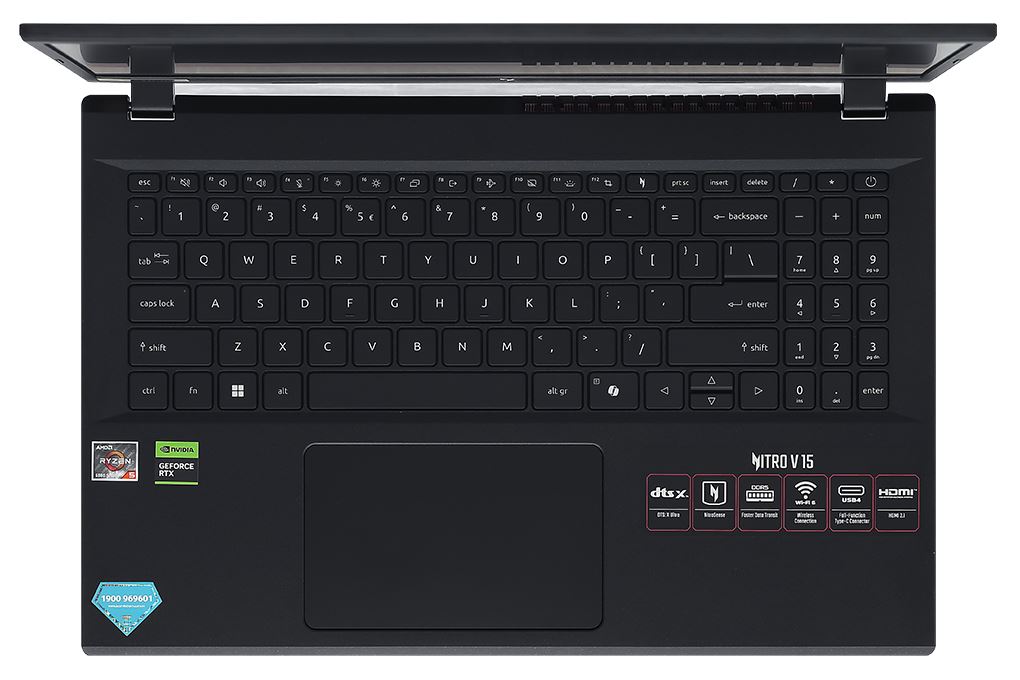 Laptop Acer Gaming Nitro V 15 ANV15 41 R1JY - NH.QPFSV.001 (R5 6600H, 16GB, 512GB, RTX 3050 6GB, Full HD 165Hz, Win11) Màu Đen