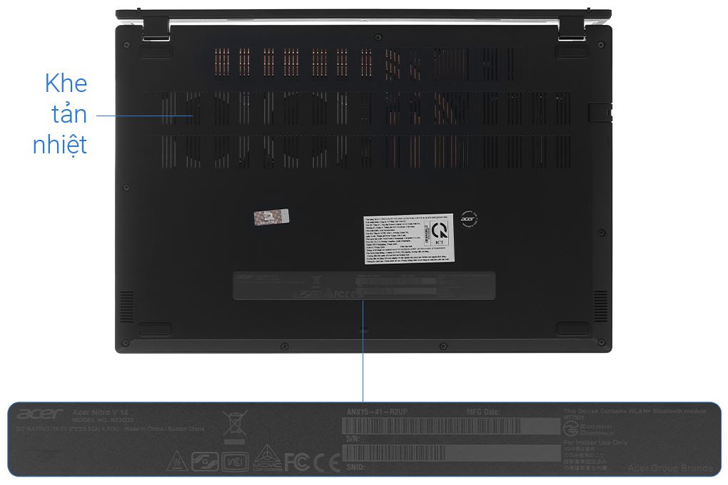 Laptop Acer Gaming Nitro V 15 ANV15 41 R2UP - NH.QPGSV.004 (R5 6600H, 16GB, 512GB, RTX 2050 4GB, Full HD 165Hz, Win11) - 12