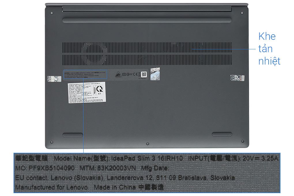 Laptop Lenovo Ideapad Slim 3 16IRH10 - 83K20003VN (i5 13420H, 24GB, 512GB, WUXGA, Win11) - 12