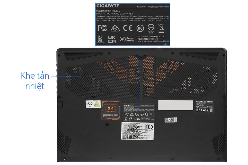 Laptop GIGABYTE Gaming G5 MF5 RC555 - 9RC55MF5FEIAA1VN0C0 (i5 13500H, 16GB, 512GB, RTX 4050 6GB, Full HD 144Hz, Win11) Màu Đen