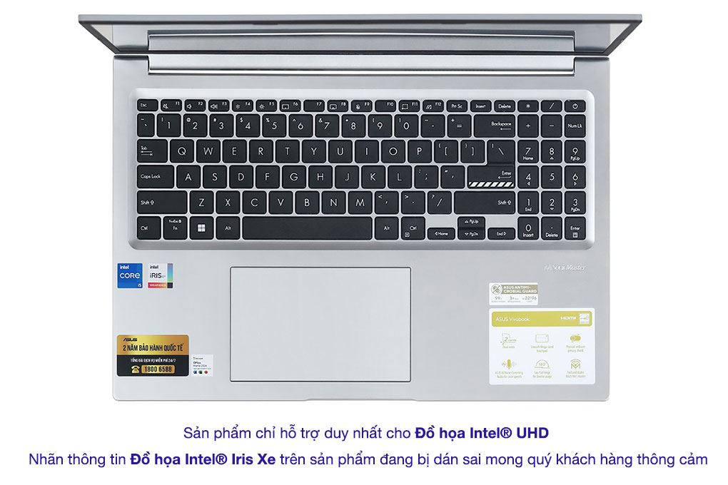Laptop Asus Vivobook 16 X1605VA - MB1876WS (i5 13420H, 16GB, 512GB, WUXGA, OfficeH24+365, Win11) Màu Bạc