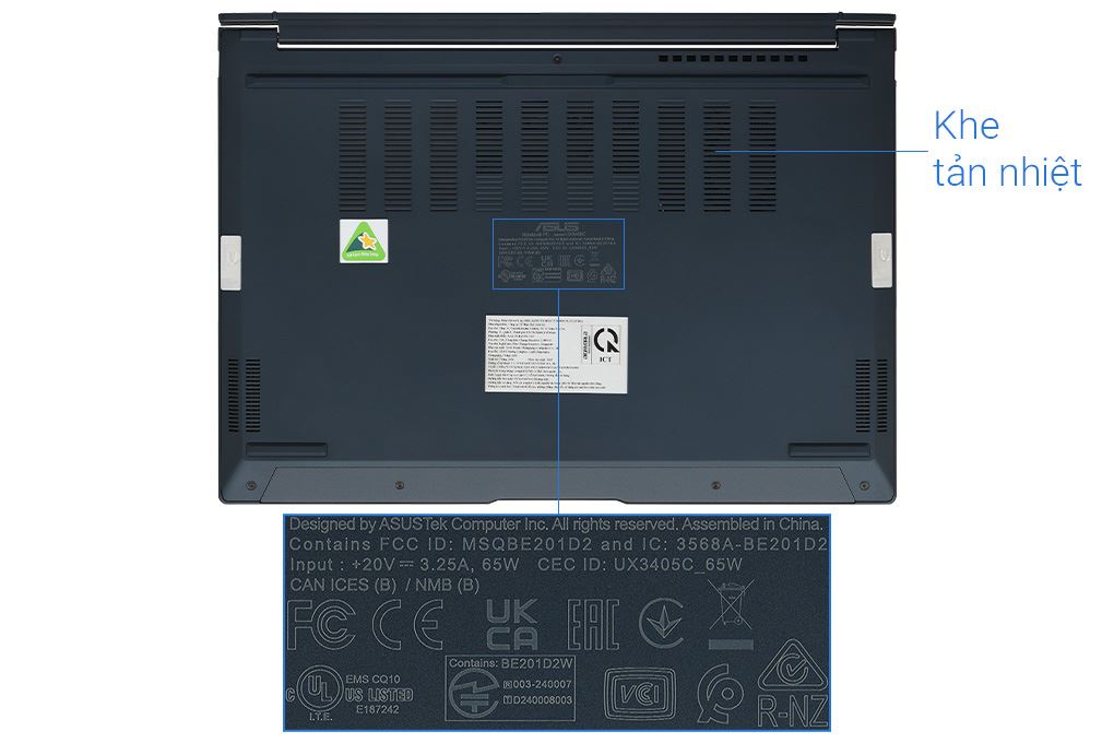 Laptop Asus Zenbook 14 UX3405CA - PZ187WS (Ultra 5 225H, 16GB, 512GB, 2.8K OLED 120Hz, Cảm ứng, OfficeH24+365, Win11) Màu Xanh Dương