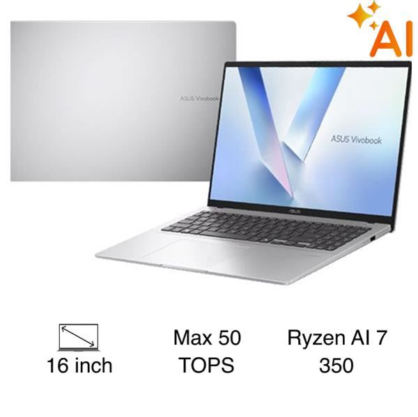 Laptop Asus Vivobook 16 M1607KA R7 AI 350/16GB/512GB/OfficeHS24 365/Win11 (MB091WS)