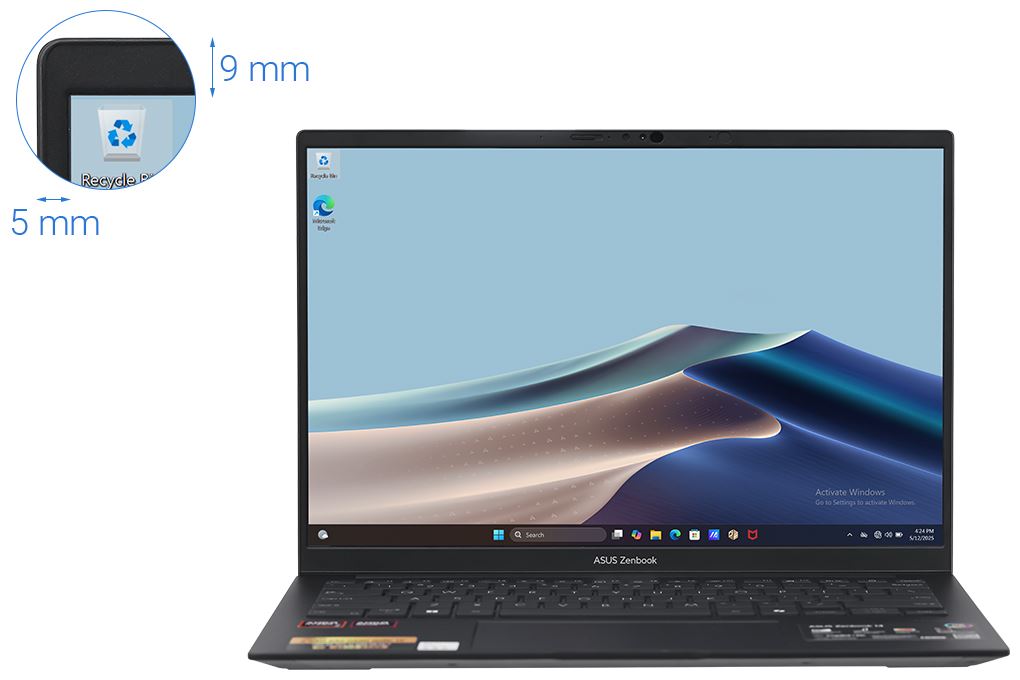 Laptop Asus Zenbook 14 UM3406KA - PP555WS (R7 AI 350, 32GB, 512GB, 2.8K OLED 120Hz, OfficeH24+365, Win11) - 3