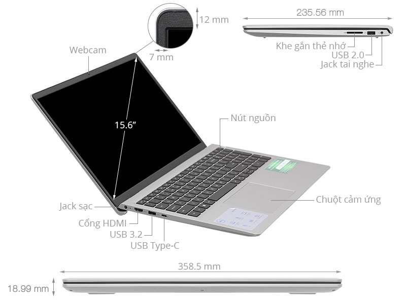 Dell Inspiron 15 3530 - N5I5530W1 (i5 1334U, 16GB, 512GB, Full HD 120Hz, OfficeH24+365, Win11)