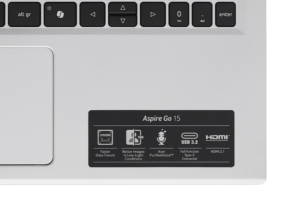 Laptop Acer Aspire Go AG15 31P 30M4 - NX.KRPSV.004 (i3 N305, 8GB, 256GB, Full HD, Win11) Màu Bạc