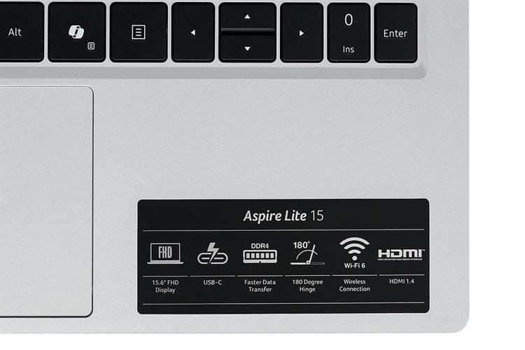 Laptop Acer Aspire Lite 15 AL15 41P R3U5 - NX.J53SV.001 (R7 5700U, 16GB, 512GB, Full HD, Win11) Màu Bạc