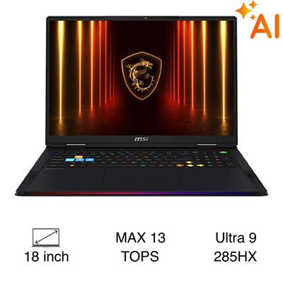 Laptop MSI Raider 18 HX AI A2XWIG - 033VN (Ultra 9 285HX, 64GB, 4TB, RTX 5080 16GB, 4K 120Hz, Win11)
