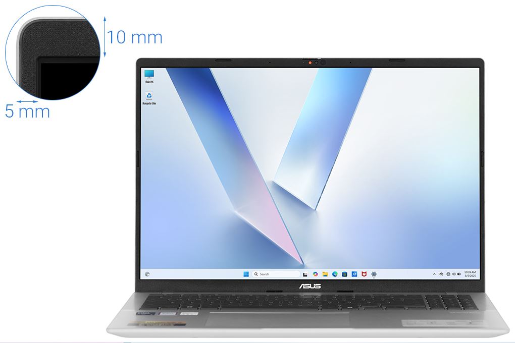 Laptop Asus Vivobook 16 A1607CA - MB038WS (Ultra 5 225H, 16GB, 512GB, WUXGA, OfficeH24+365, Win11) Màu Bạc