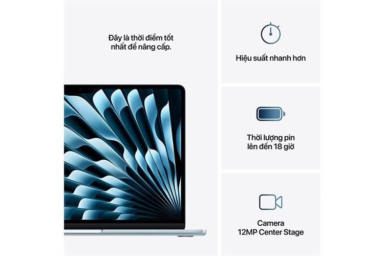 Laptop MacBook Air 13 inch M4 32GB/1TB Màu Xanh da trời nhạt