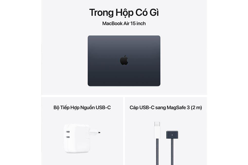 Laptop MacBook Air 15 inch M4 24GB/1TB Màu Xanh đen