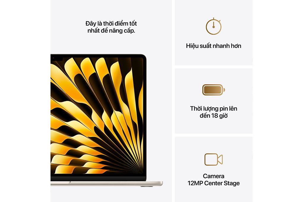 Laptop MacBook Air 15 inch M4 32GB/1TB Màu Vàng