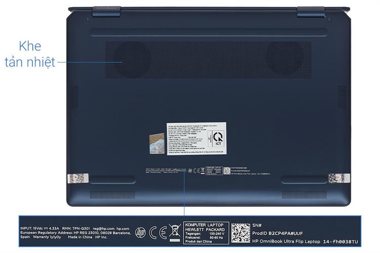 Laptop HP OmniBook UF 14 fh0038TU - B2CP4PA (Ultra 9 288V, 32GB, 1TB, 2.8K OLED 120Hz, Cảm ứng, OfficeHS+365, Win11) Màu Xanh