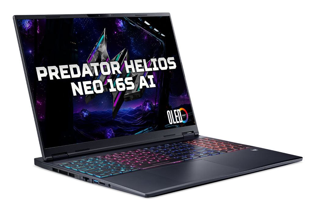 Laptop Acer Gaming Predator Helios Neo 16S AI PHN16S 71 95MS - NH.QX7SV.002 (Ultra 9 275HX, 64GB, 2TB, 12GB 5070Ti, WQXGA+ OLED 240Hz, Win11 Pro) Màu Đen