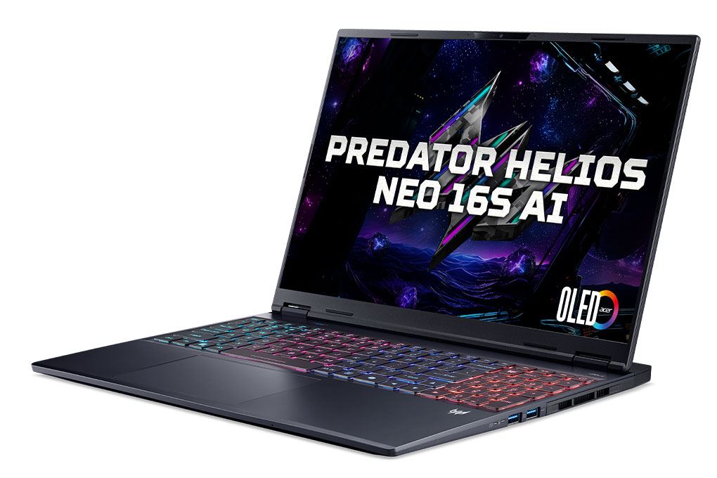 Laptop Acer Gaming Predator Helios Neo 16S AI PHN16S 71 95MS - NH.QX7SV.002 (Ultra 9 275HX, 64GB, 2TB, 12GB 5070Ti, WQXGA+ OLED 240Hz, Win11 Pro) Màu Đen