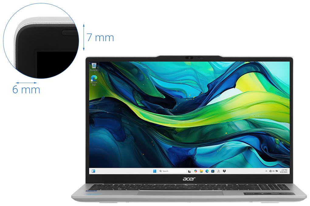 Laptop Acer Aspire Lite 15 AL15 71P 517D - NX.J7KSV.001 (i5 12450H, 16GB, 512GB, Full HD, Win11) Màu Bạc
