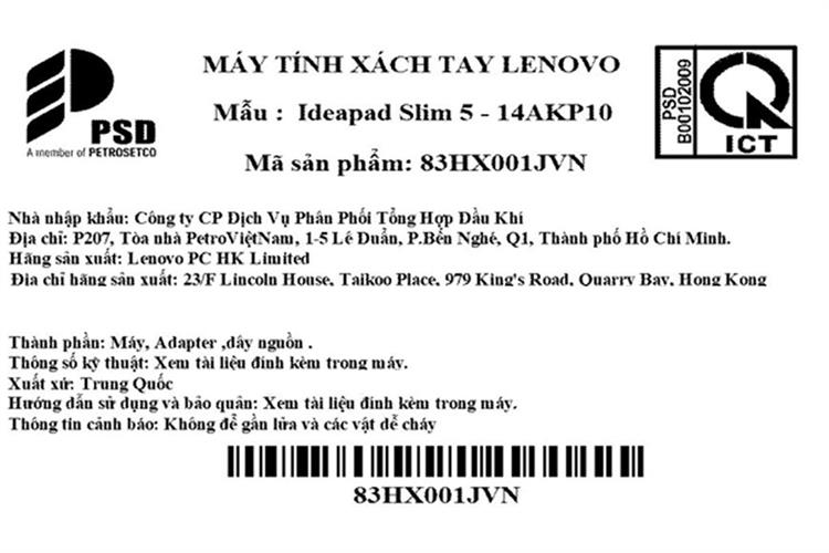 Laptop Lenovo Ideapad Slim 5 OLED 14AKP10 - 83HX001JVN (R7 AI 350, 32GB, 1TB, WUXGA OLED, Win11) Màu Xám