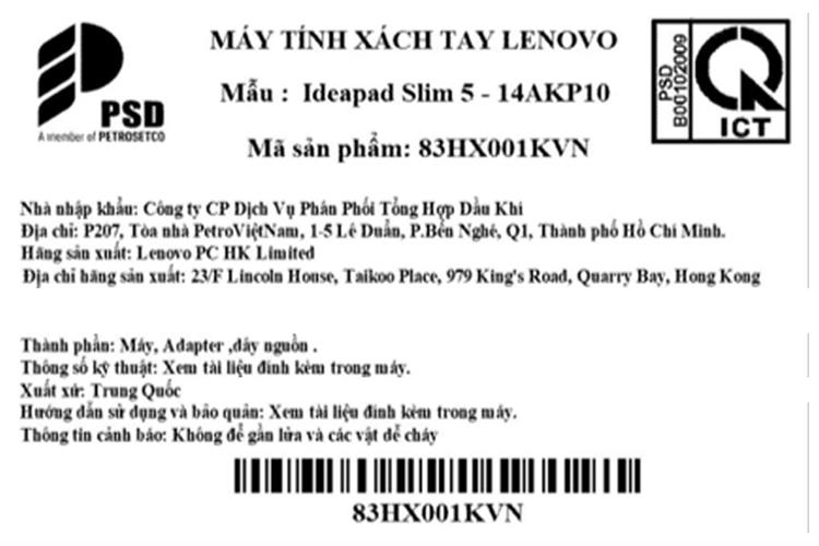 Laptop Lenovo Ideapad Slim 5 OLED 14AKP10 - 83HX001KVN (R5 AI 340, 24GB, 512GB, WUXGA OLED, Win11) Màu Xám