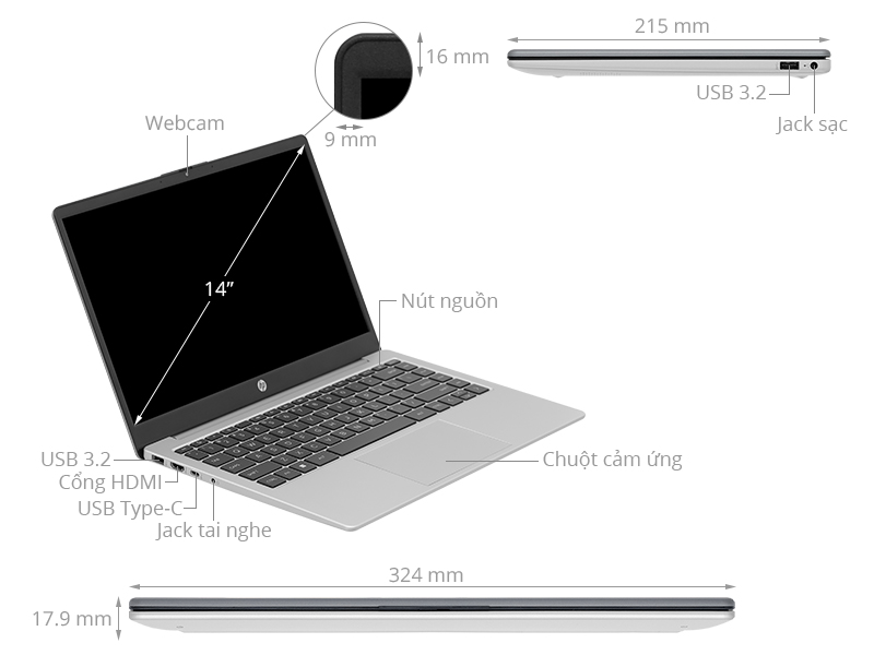 HP 245 G10 - B8PF9AT (R5 7530U, 8GB, 512GB, Full HD, Win11)