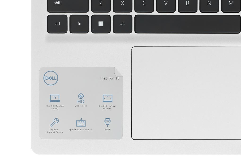 Laptop Dell Inspiron 15 3520 - 71064798 (i5 1235U, 16GB, 512GB, Full HD 120Hz, OfficeH24+365, KYHD, Win11) Màu Bạc